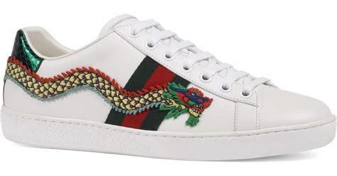 gucci sneakers ace in pelle dragone|gucci ace dragon shoes.